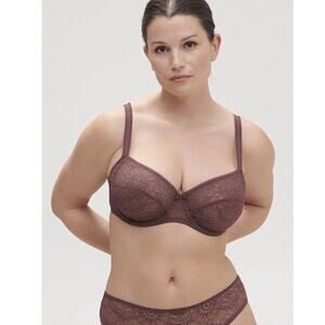 Simone Percele Romantic Embleme Lace Bra NWT 34C $120
